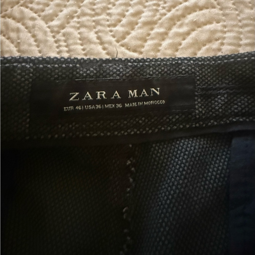 ZARA Textured Dark Gray Pants | Size 36x31 |